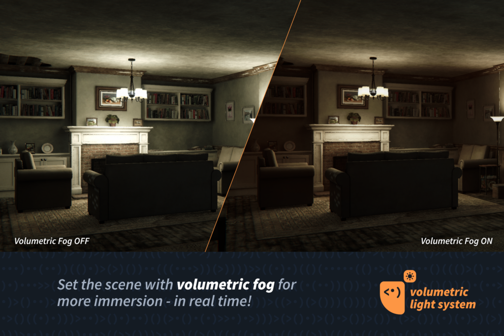 Before/after comparison: set the scene with volumetric fog for more immersion — in real time