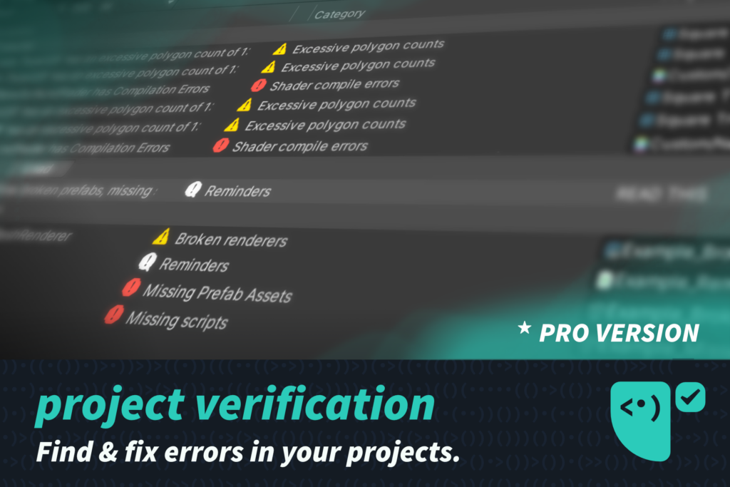 Project Verification — find & auto-fix errors in your Unity project