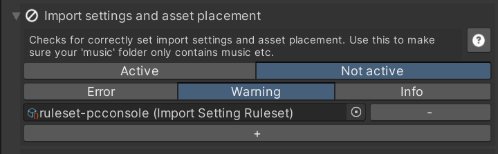 Import setting consistency result