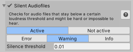 Silent audio check result in the Verification window